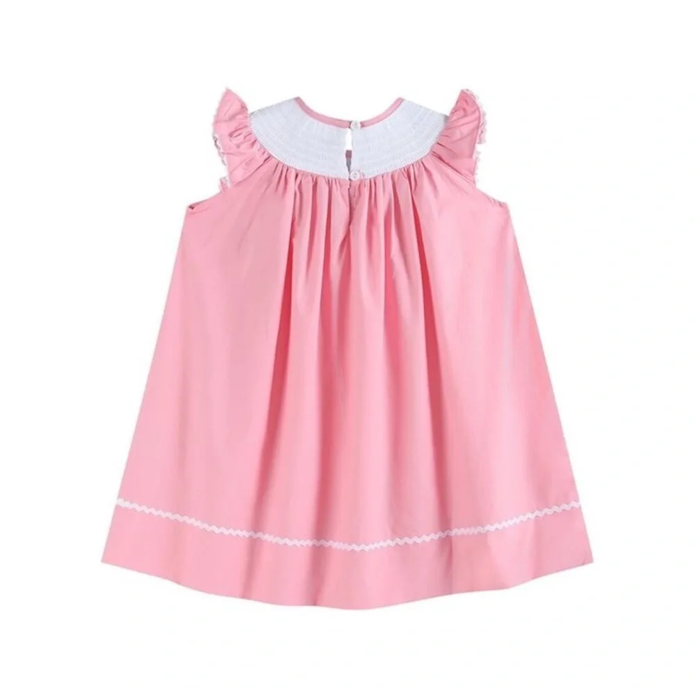 Lil Cactus Girls Birthday Girl Smocked Bishop Dress, Pink 2T